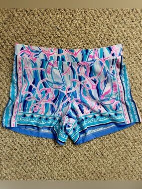 Lilly Pulitzer Katia Shorts Reel Nauti Print | Pull-On | Size Large